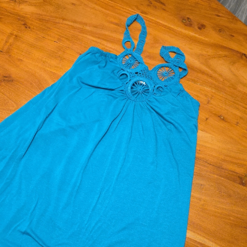 Rachael & Chloe Bright Turquoise Tank Dress
